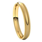 Lightweight Milgrain Comfort-Fit Half Round Band