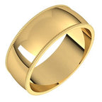 Lightweight Milgrain Half Round Band