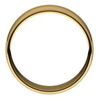 Lightweight Milgrain Half Round Band
