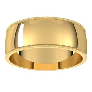 Lightweight Milgrain Half Round Band