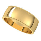 Lightweight Milgrain Half Round Band