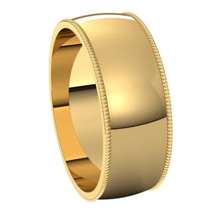 Lightweight Milgrain Half Round Band