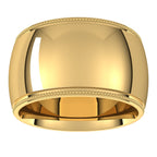 Milgrain Comfort-Fit Half Round Band