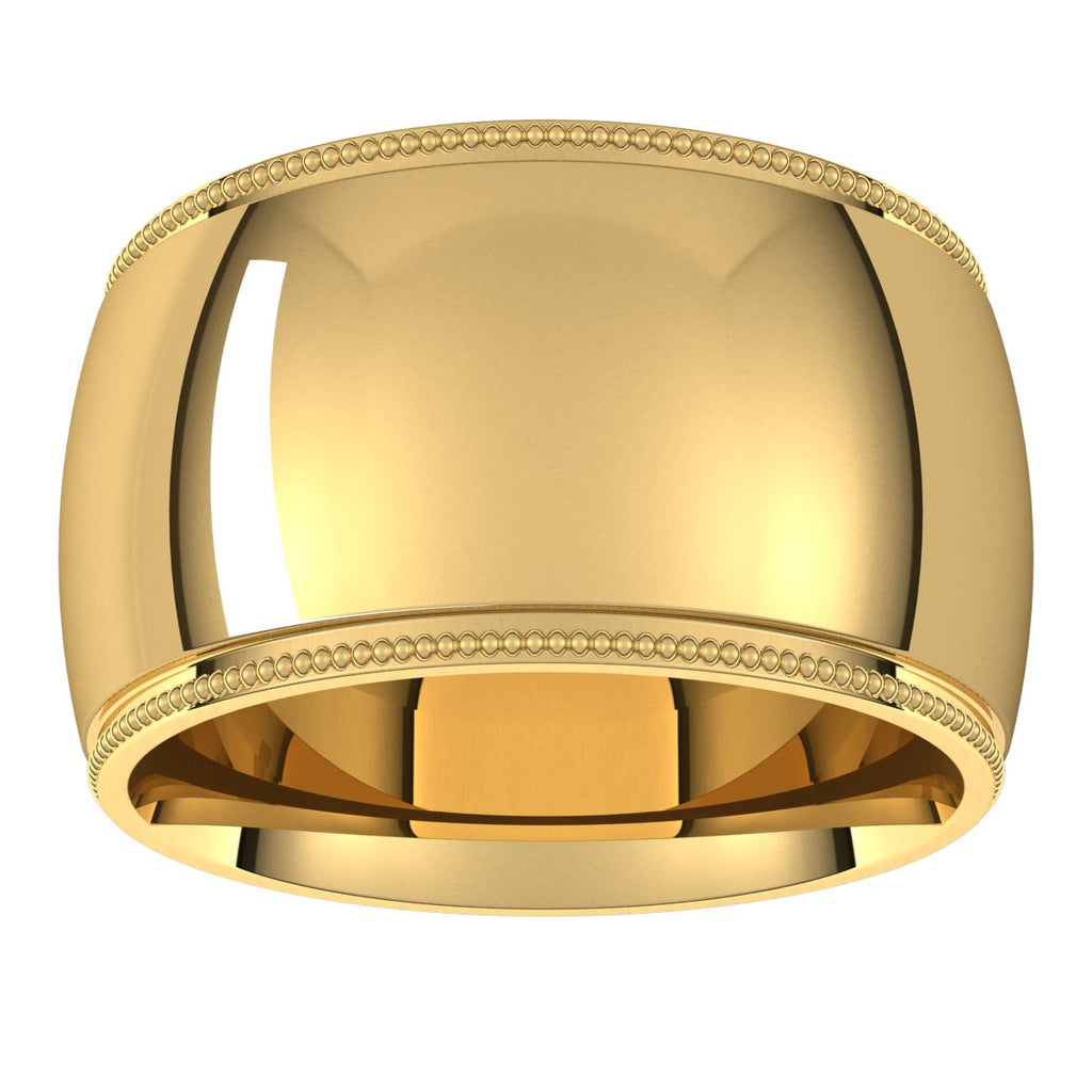 Milgrain Comfort-Fit Half Round Band
