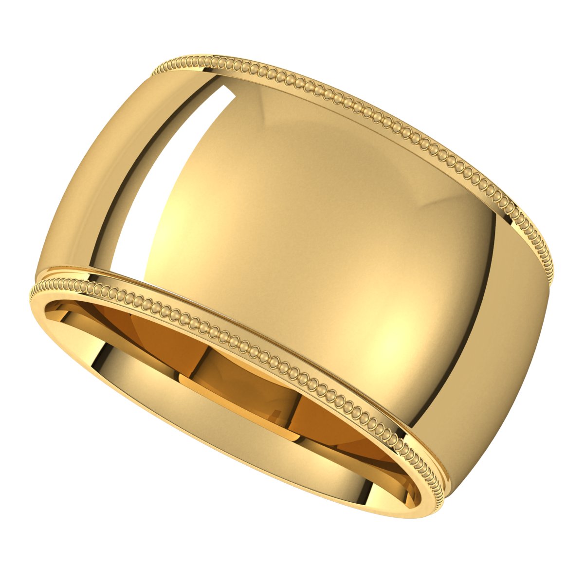 Milgrain Comfort-Fit Half Round Band
