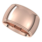 Milgrain Comfort-Fit Half Round Band