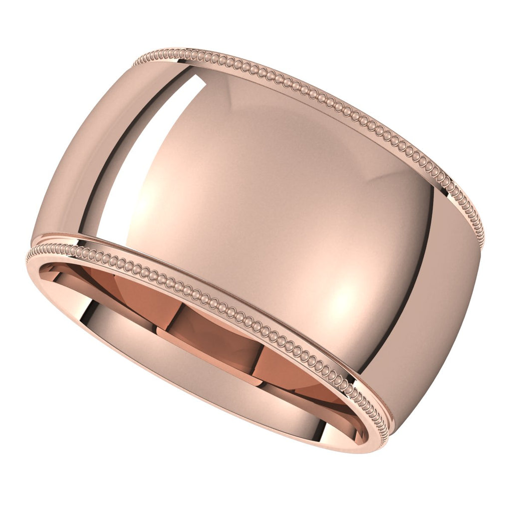 Milgrain Comfort-Fit Half Round Band
