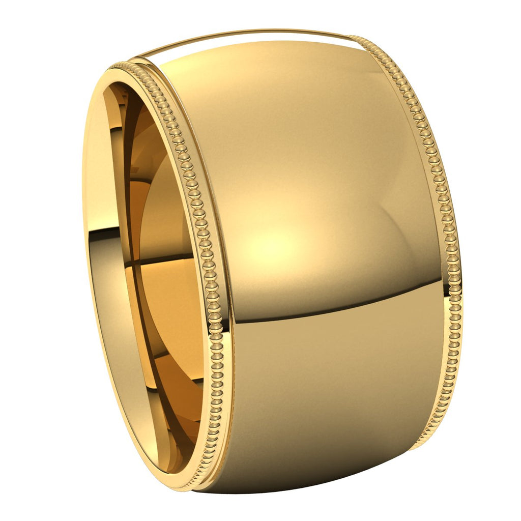 Milgrain Comfort-Fit Half Round Band