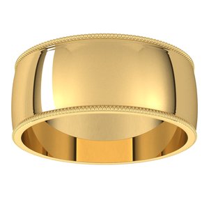 Lightweight Milgrain Half Round Band
