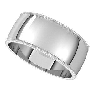 Lightweight Milgrain Half Round Band
