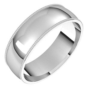 Milgrain Comfort-Fit Half Round Band