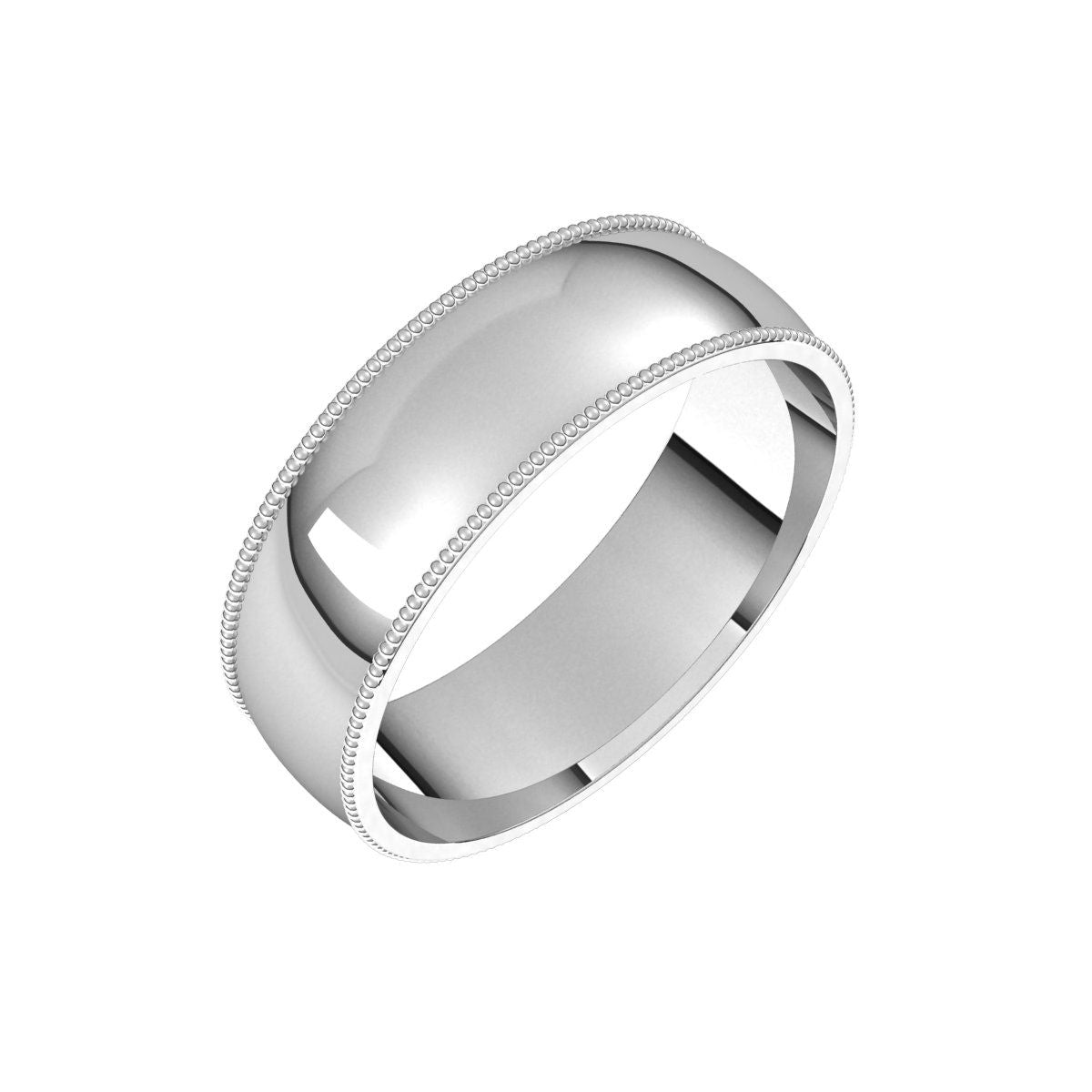 Lightweight Milgrain Comfort-Fit Half Round Band