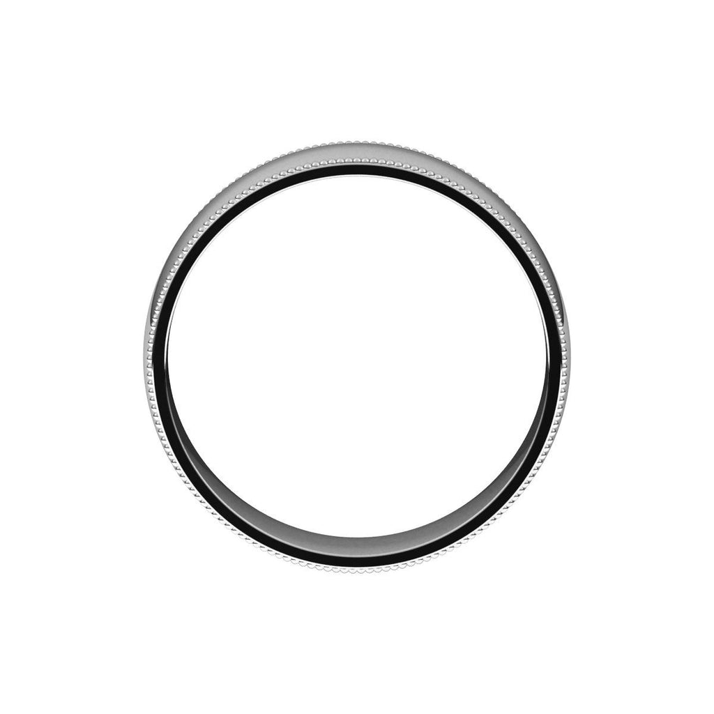 Lightweight Milgrain Comfort-Fit Half Round Band