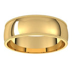 Lightweight Milgrain Comfort-Fit Half Round Band