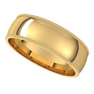 Lightweight Milgrain Comfort-Fit Half Round Band