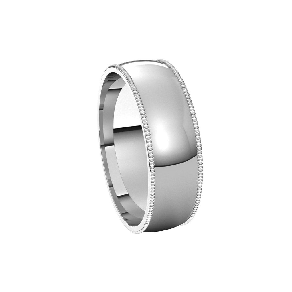 Lightweight Milgrain Comfort-Fit Half Round Band