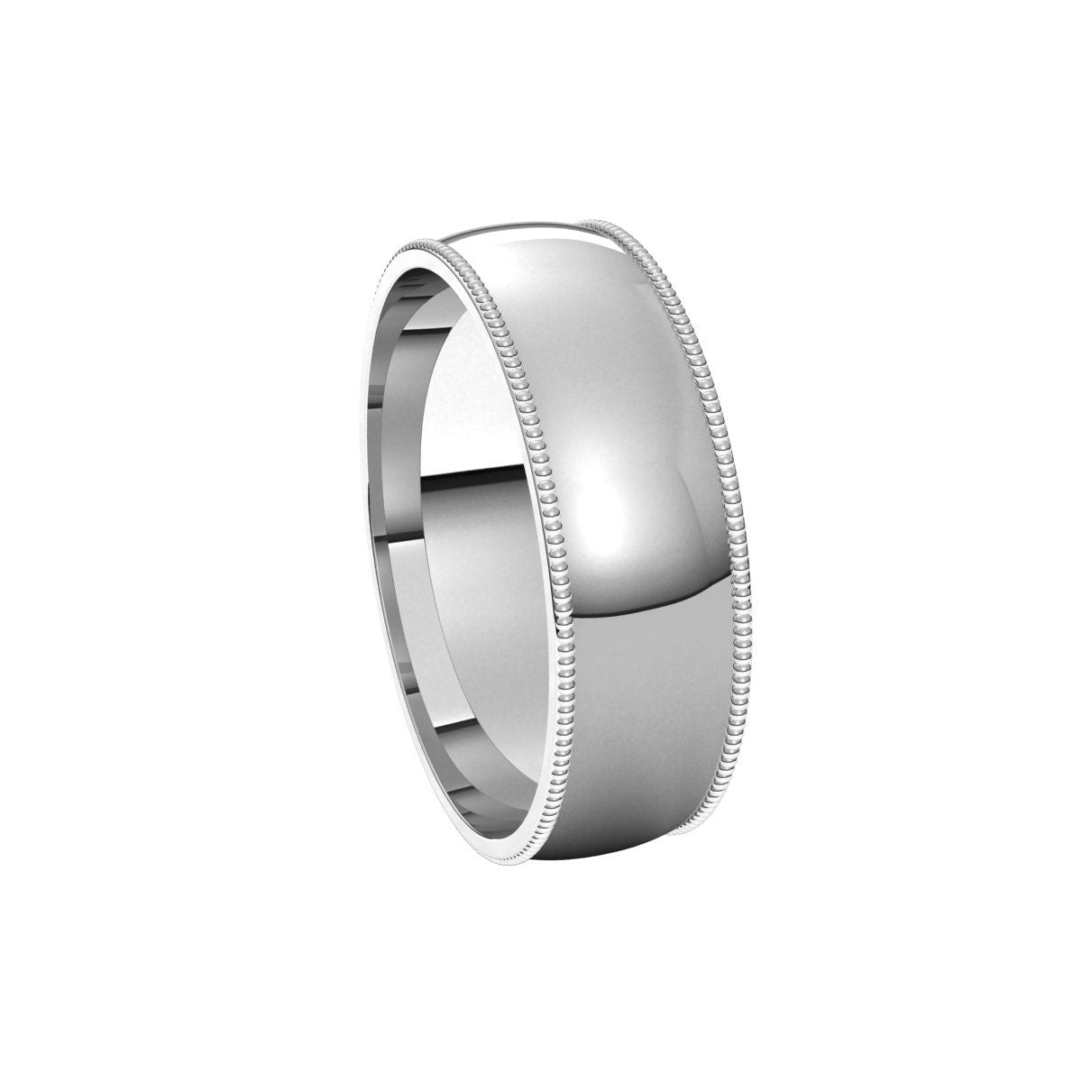 Lightweight Milgrain Comfort-Fit Half Round Band