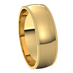 Lightweight Milgrain Comfort-Fit Half Round Band