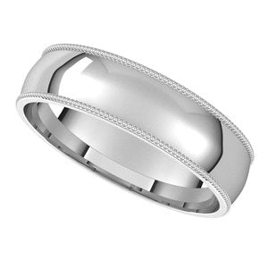 Milgrain Comfort-Fit Half Round Band