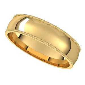 Milgrain Comfort-Fit Half Round Band