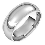 Lightweight Milgrain Comfort-Fit Half Round Band