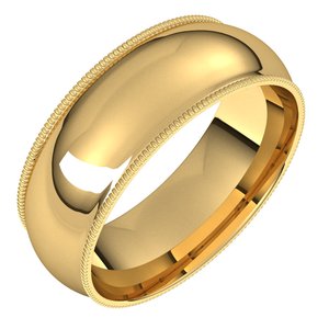 Lightweight Milgrain Comfort-Fit Half Round Band