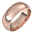 Lightweight Milgrain Comfort-Fit Half Round Band