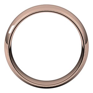 Lightweight Milgrain Comfort-Fit Half Round Band