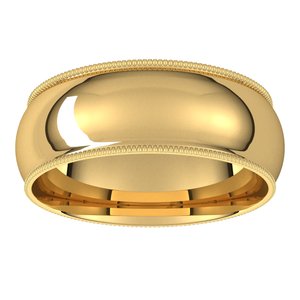 Lightweight Milgrain Comfort-Fit Half Round Band