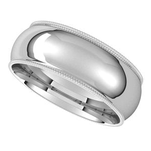 Milgrain Comfort-Fit Half Round Band