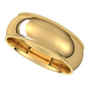 Lightweight Milgrain Comfort-Fit Half Round Band