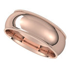 Lightweight Milgrain Comfort-Fit Half Round Band
