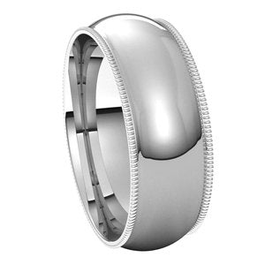 Lightweight Milgrain Comfort-Fit Half Round Band