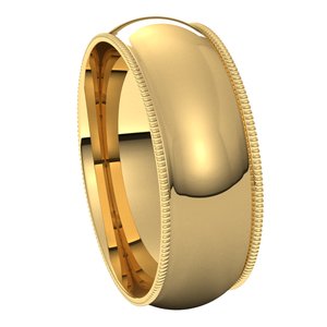 Lightweight Milgrain Comfort-Fit Half Round Band