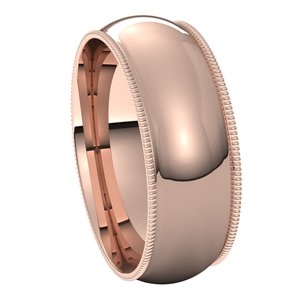 Milgrain Comfort-Fit Half Round Band