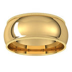 Lightweight Milgrain Comfort-Fit Half Round Band