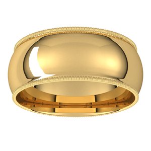 Lightweight Milgrain Comfort-Fit Half Round Band