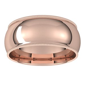 Milgrain Comfort-Fit Half Round Band