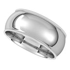Lightweight Milgrain Comfort-Fit Half Round Band