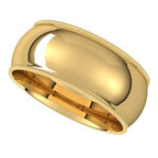Lightweight Milgrain Comfort-Fit Half Round Band