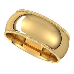Milgrain Comfort-Fit Half Round Band