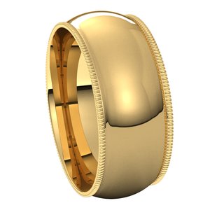 Lightweight Milgrain Comfort-Fit Half Round Band