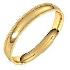 Lightweight Milgrain Comfort-Fit Half Round Band