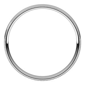 Lightweight Milgrain Comfort-Fit Half Round Band