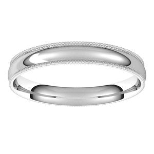 Lightweight Milgrain Comfort-Fit Half Round Band