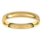 Lightweight Milgrain Comfort-Fit Half Round Band