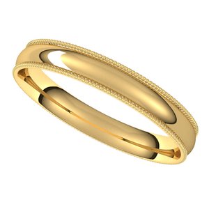 Lightweight Milgrain Comfort-Fit Half Round Band