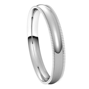 Lightweight Milgrain Comfort-Fit Half Round Band