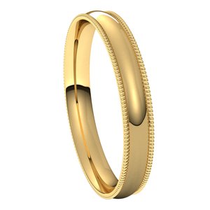 Lightweight Milgrain Comfort-Fit Half Round Band