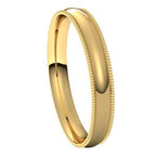 Lightweight Milgrain Comfort-Fit Half Round Band